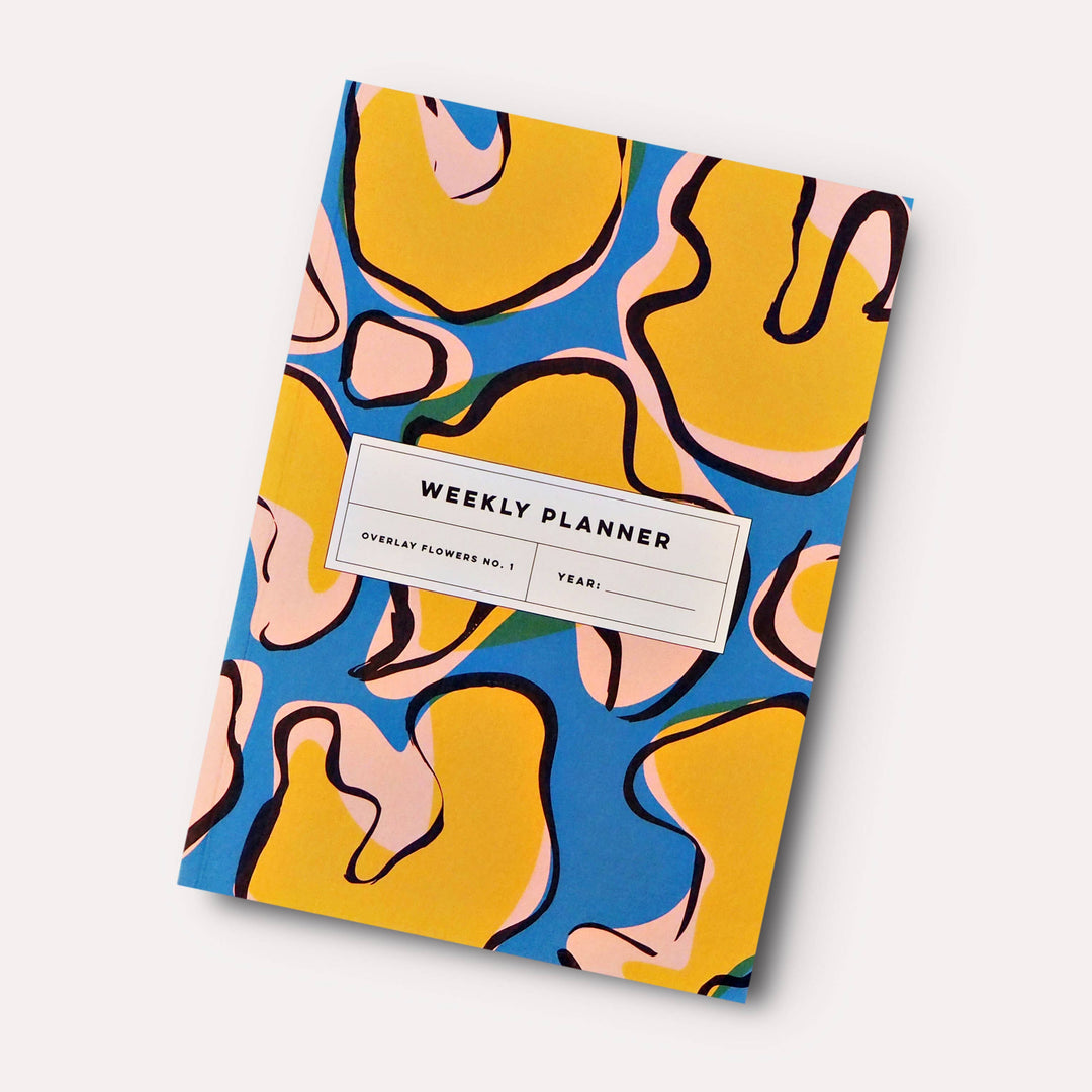 Overlay Flowers No. 1 Lay Flat Undated Weekly Planner Book