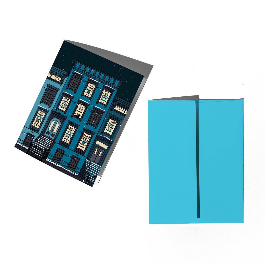 Hanukkah Brownstone Card: Single card