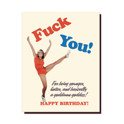 YOU GODDESS! birthday card: Blue