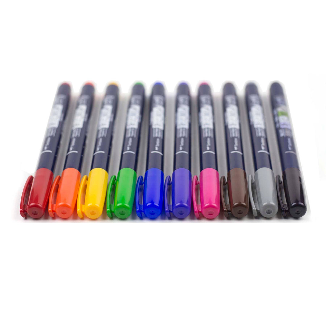 Fudenosuke Colors Calligraphy Brush Pens 10-Pack