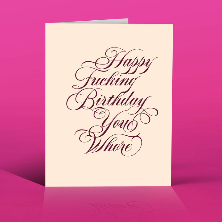 CREME BIRTHDAY WHORE! birthday card