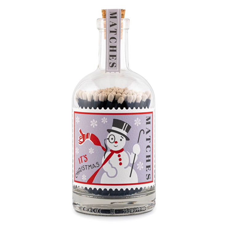 Snowman | Glass Bottle - Christmas Safety Matches 🎄
