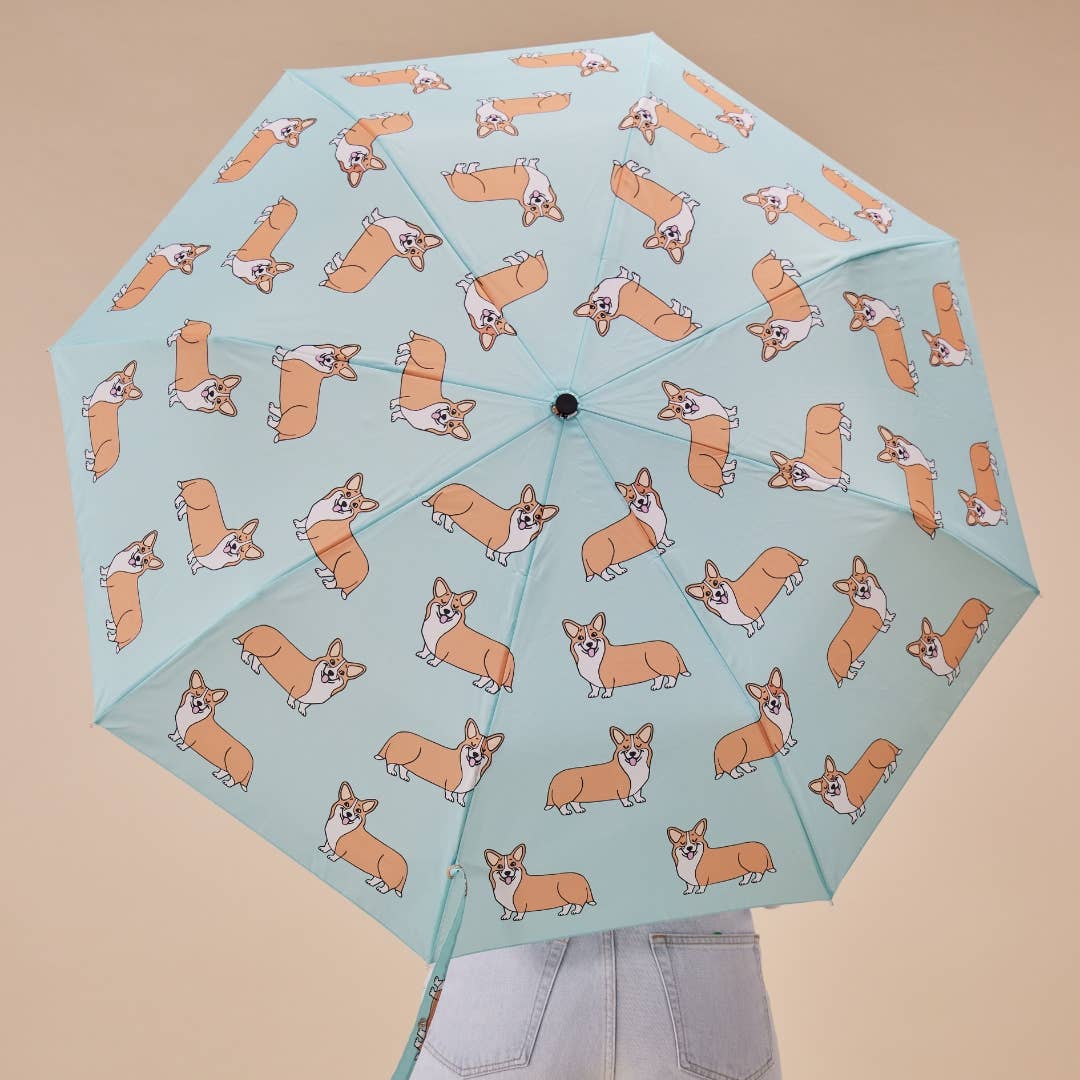 French Brand Coucou Suzette Collab - Corgi Dog Mint Umbrella