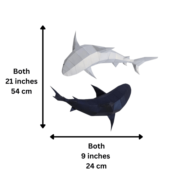 Tiger Sharks 3D PaperCraft Wall Art Origami Model