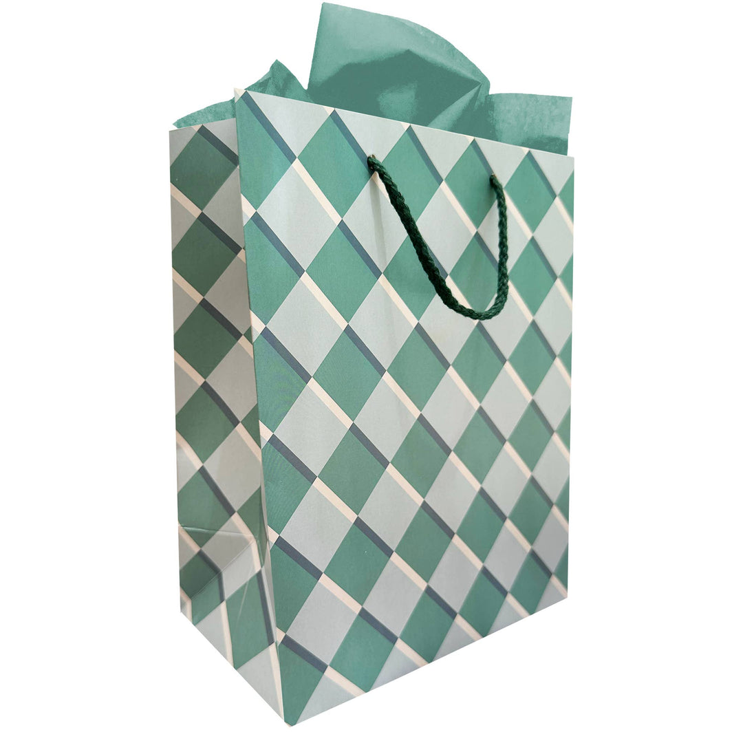 Graphic Checker Evergreen Gift Bag