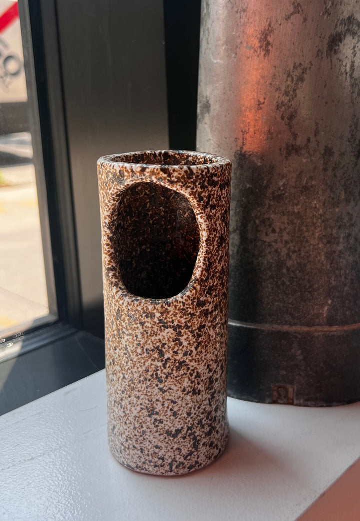 Dusty Speckled Hole Punch Vase