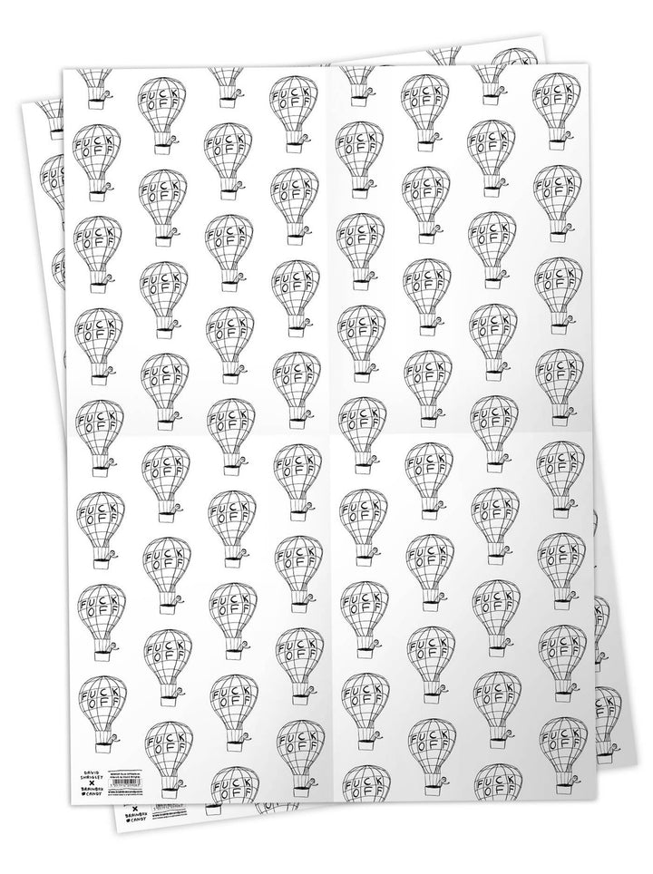 David Shrigley Gift Wrap Balloon **Pack of 2 Sheets Folded**