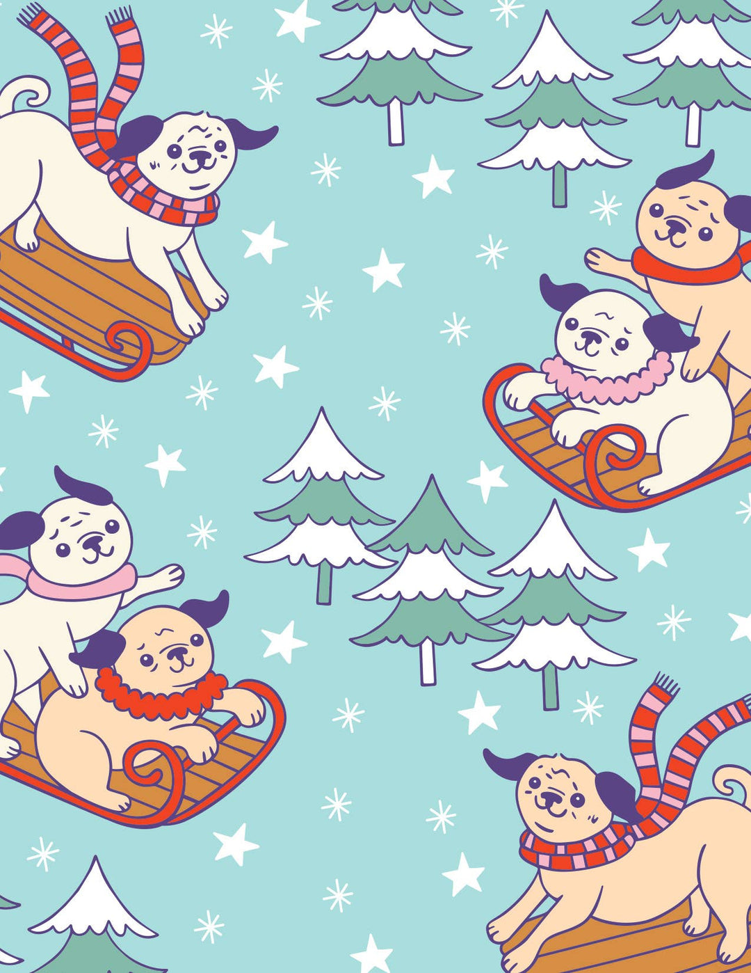 Mini Sledding Pugs Gift Bag