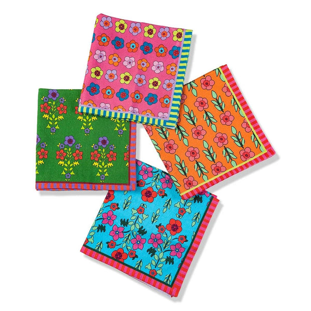 Spring Floral Napkins Mixed S/4