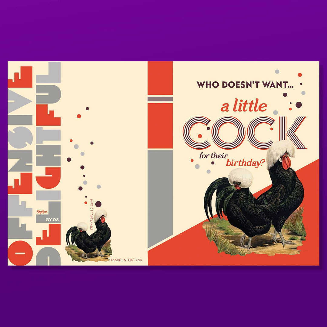 A LITTLE COCK Birthday card