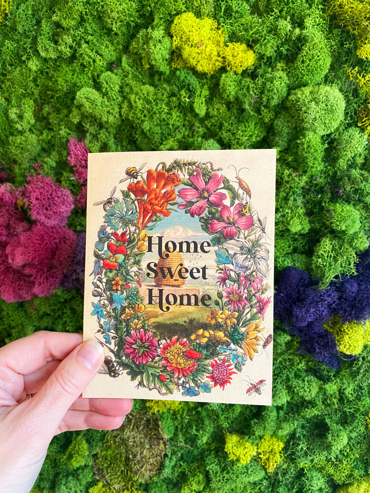 Home Sweet Home Cute Beehive Flowers Card - Love