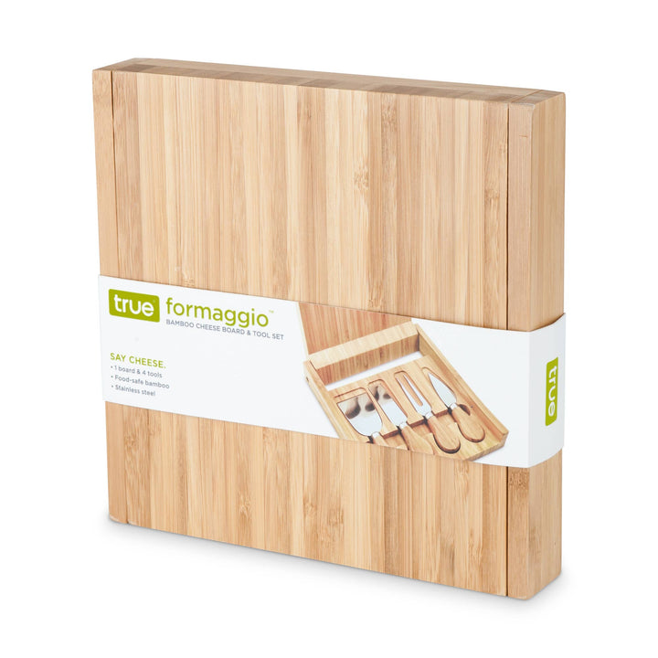 Formaggio 8 inch Bamboo Cheese Board and Tool Kit Set of 5