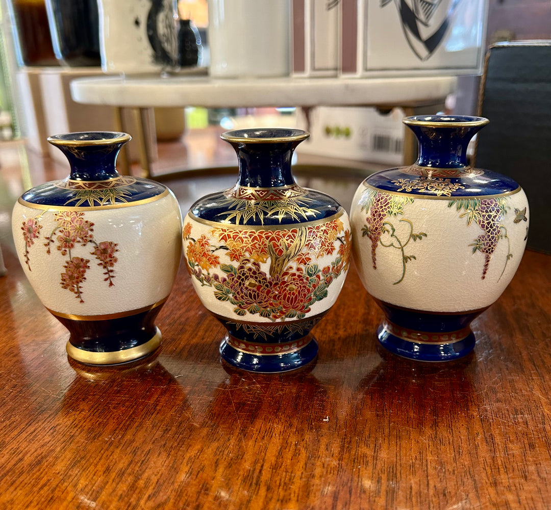 Asian Blue Porcelain Floral Vase