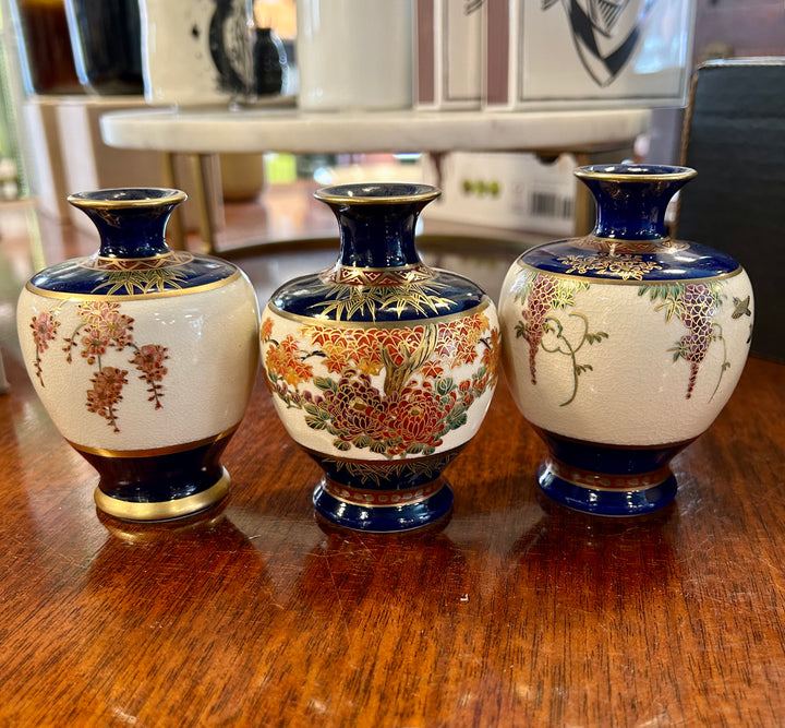 Asian Blue Porcelain Floral Vase