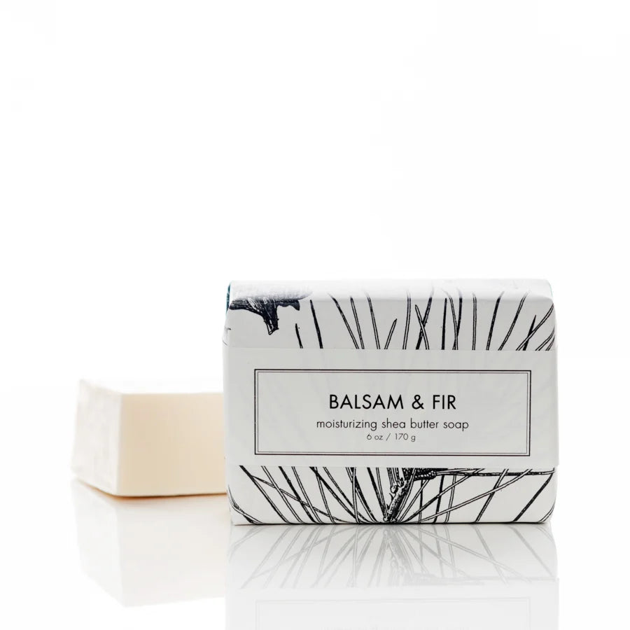 Balsam &amp; Fir Shea Butter Soap - Gold Leaf Holiday Bath Bar