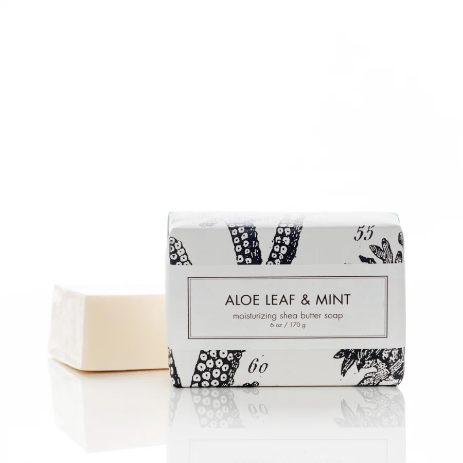 Aloe Leaf &amp; Mint Shea Butter Soap - Bath Bar