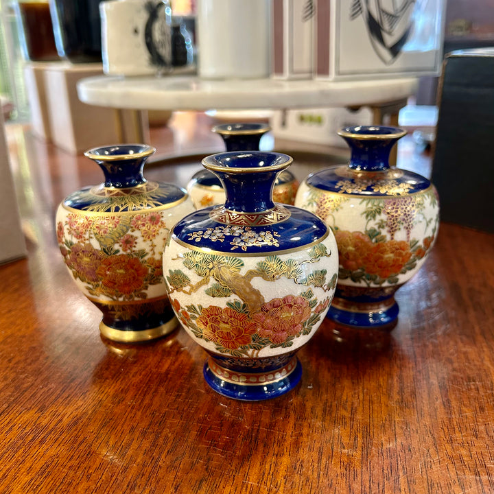 Asian Blue Porcelain Floral Vase