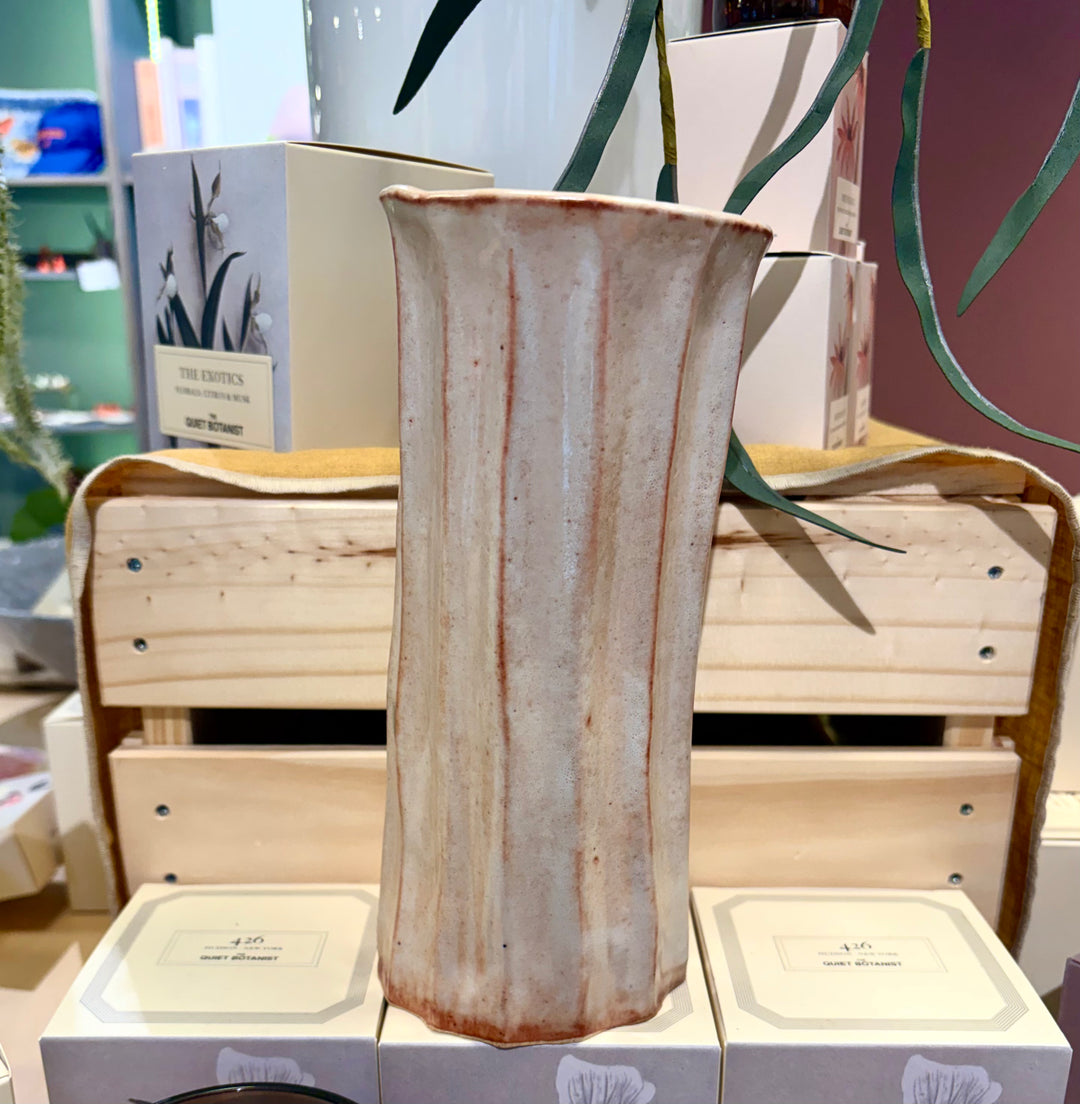Pink Corrguated Vase