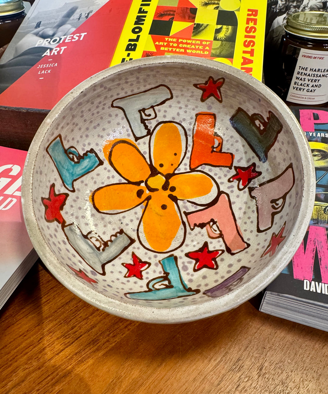 Iron Bloom Guns & Florals Bowl