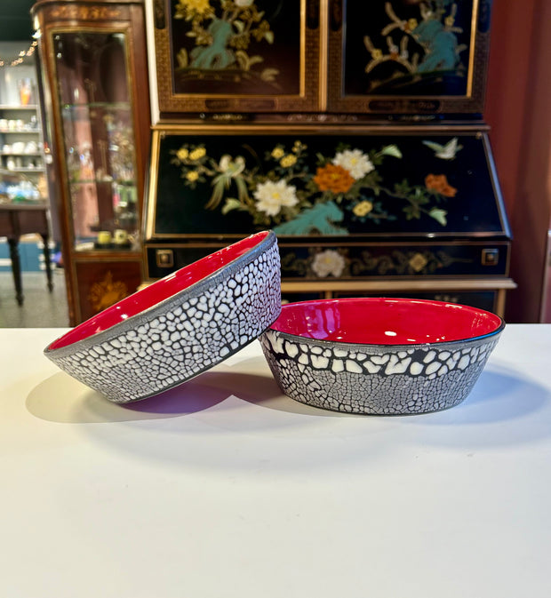Red Beaded Ice Cream Bowl