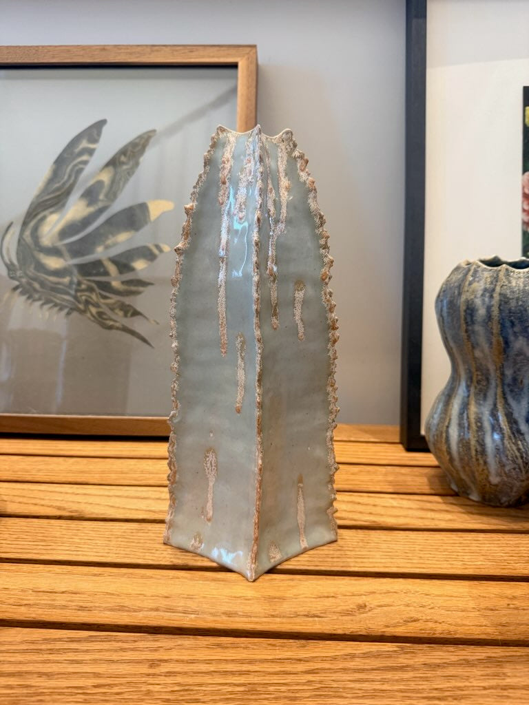 Pinched Grey &amp; Gold Vase