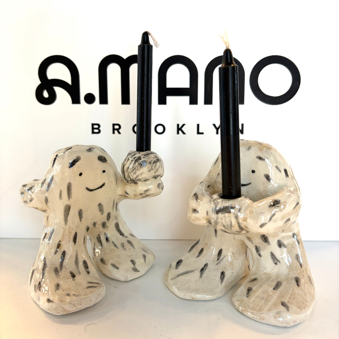 Ceramic Yeti Candle Holders