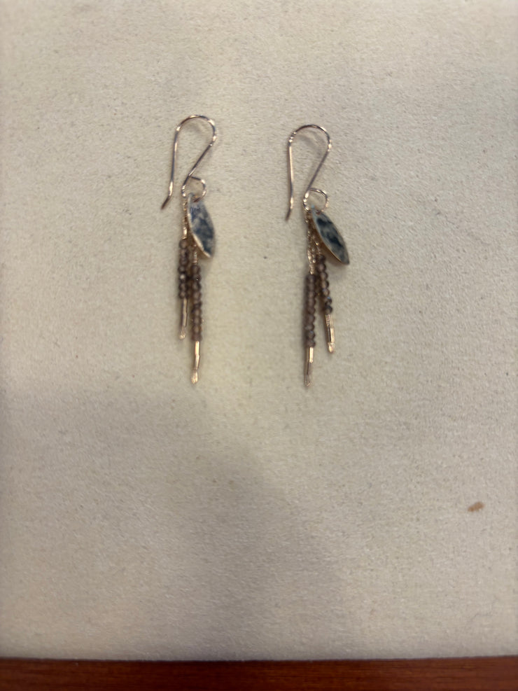 Zircon and gold fill earring