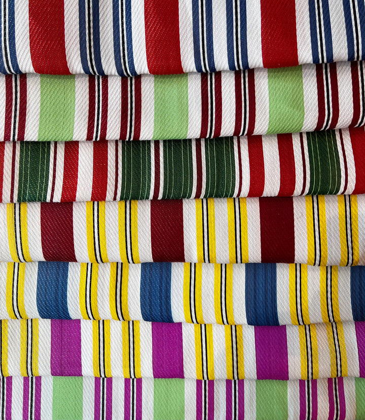 Nylon Striped Shopper Tote