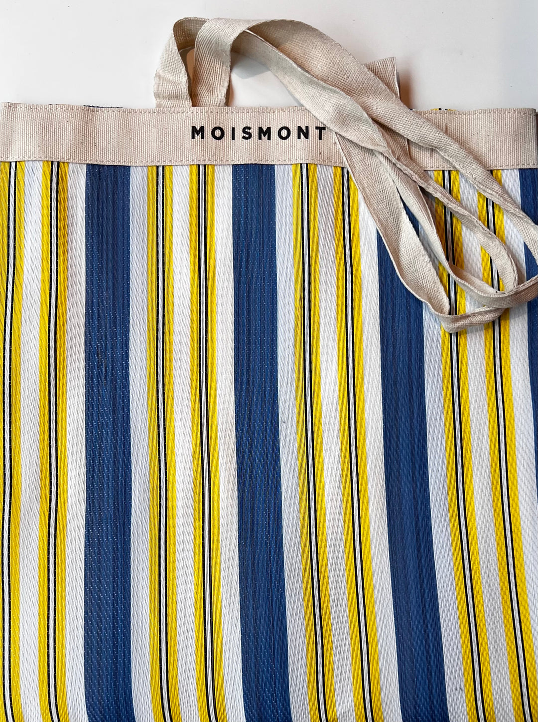 Nylon Striped Shopper Tote