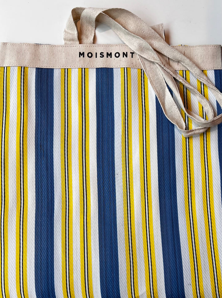 Nylon Striped Shopper Tote