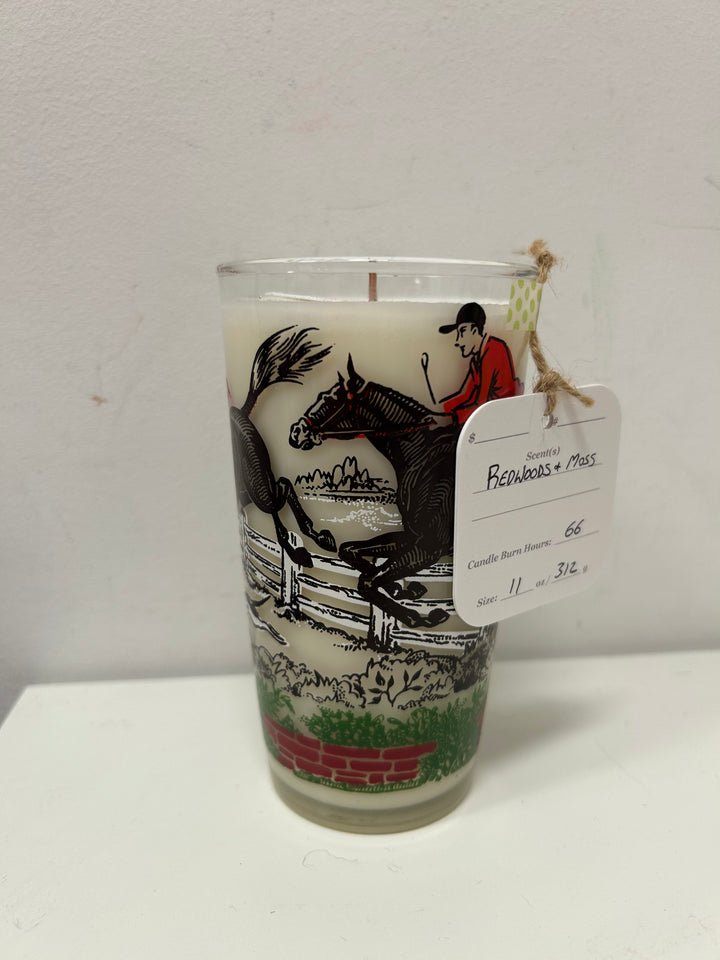 Equestrian Drinking Glass Candle