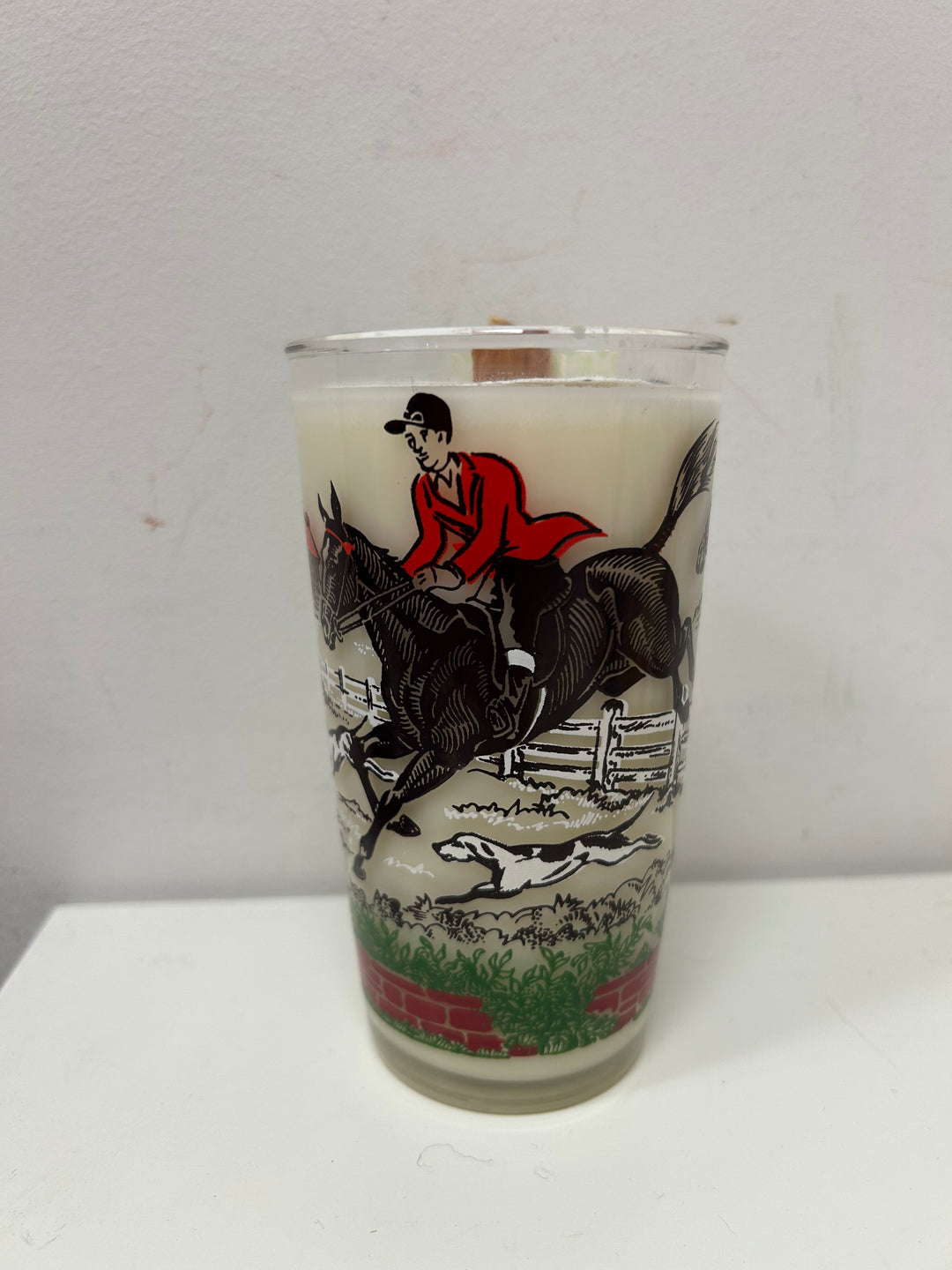 Equestrian Drinking Glass Candle