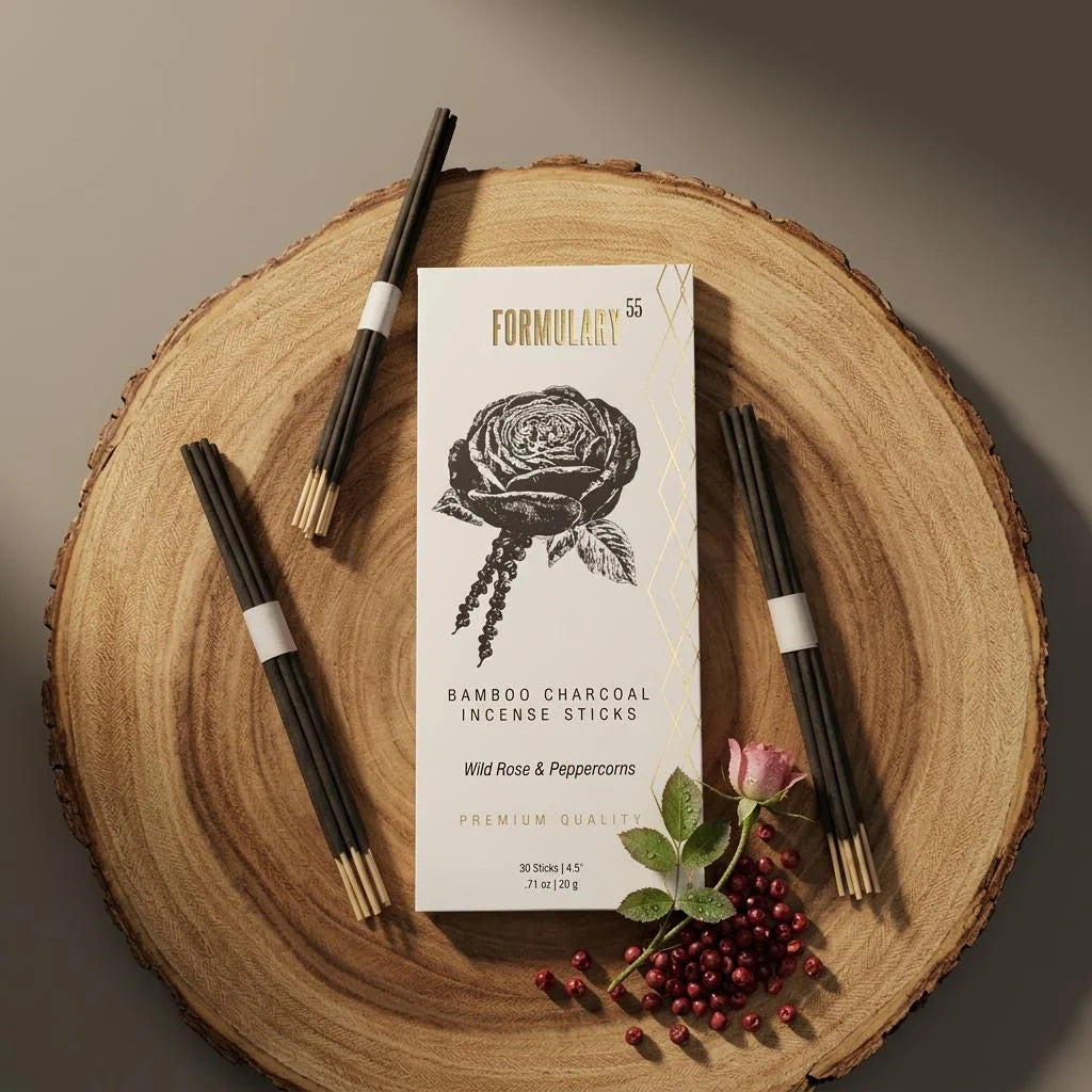 Wild Rose &amp; Peppercorns – Bamboo Charcoal Incense Sticks
