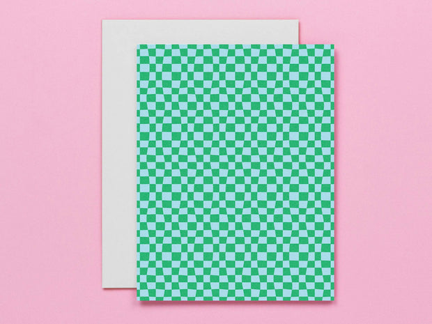Space Time Checks Assorted Pattern Blank Greeting Card Set