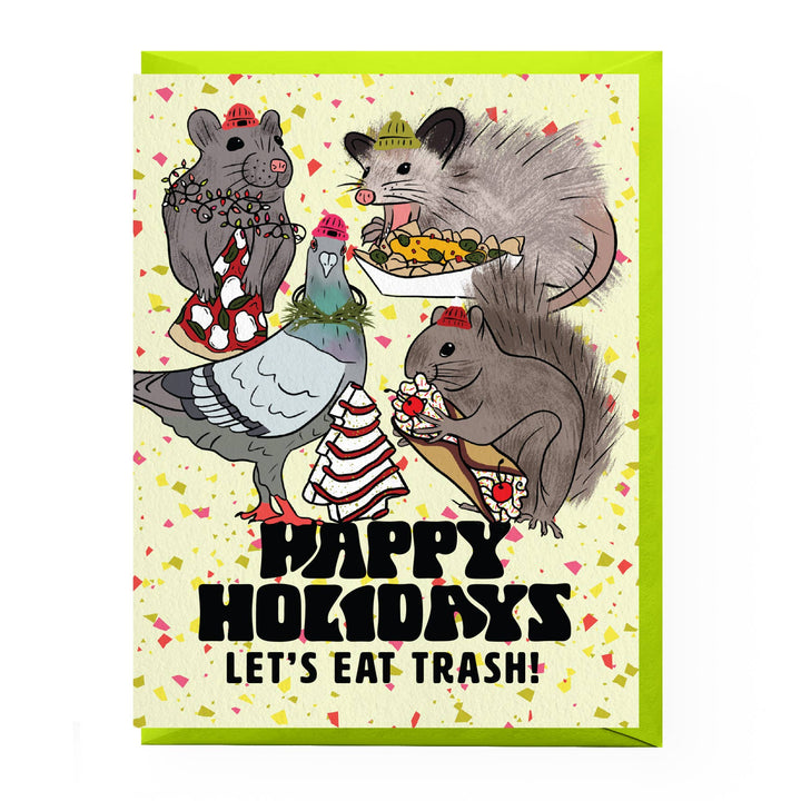 Trash Animals Holiday Card: Single card