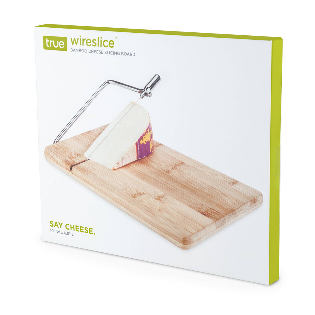 Wireslice 10 inch Bamboo Cheese Board with Built in Slicer