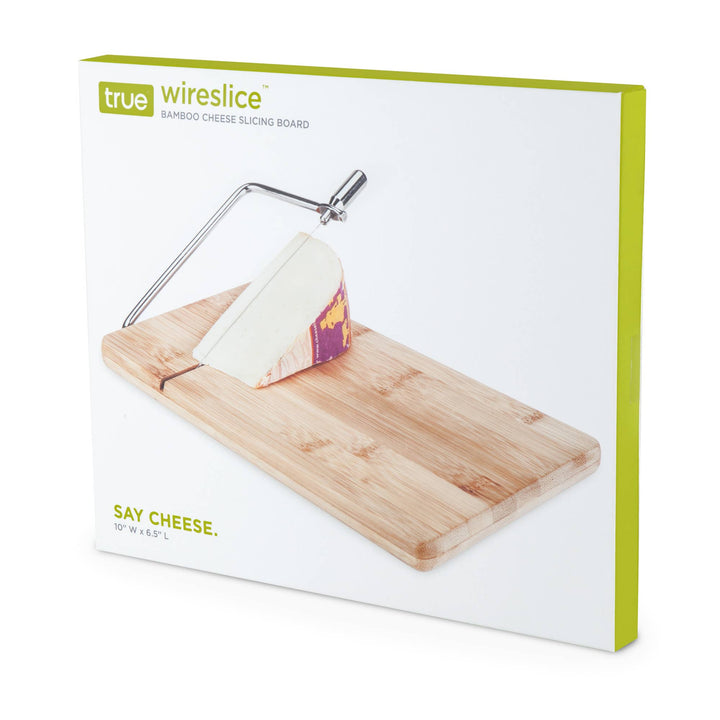 Wireslice 10 inch Bamboo Cheese Board with Built in Slicer