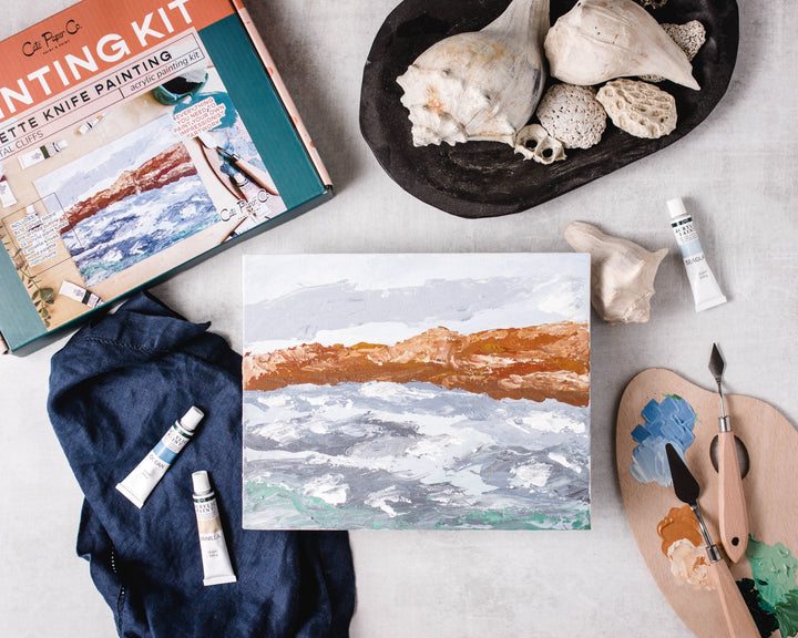 Coastal Cliffs: Palette Knife Painting Kit