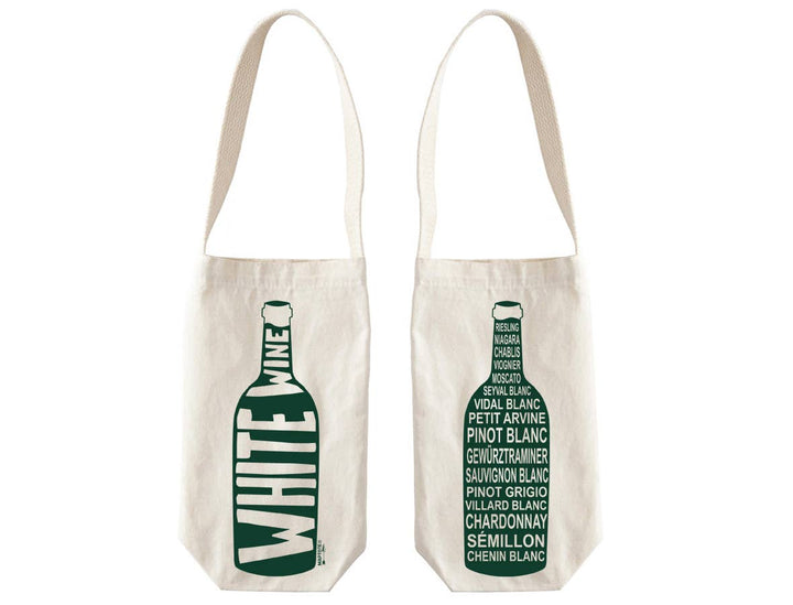 White Single Wine Totes: Natural