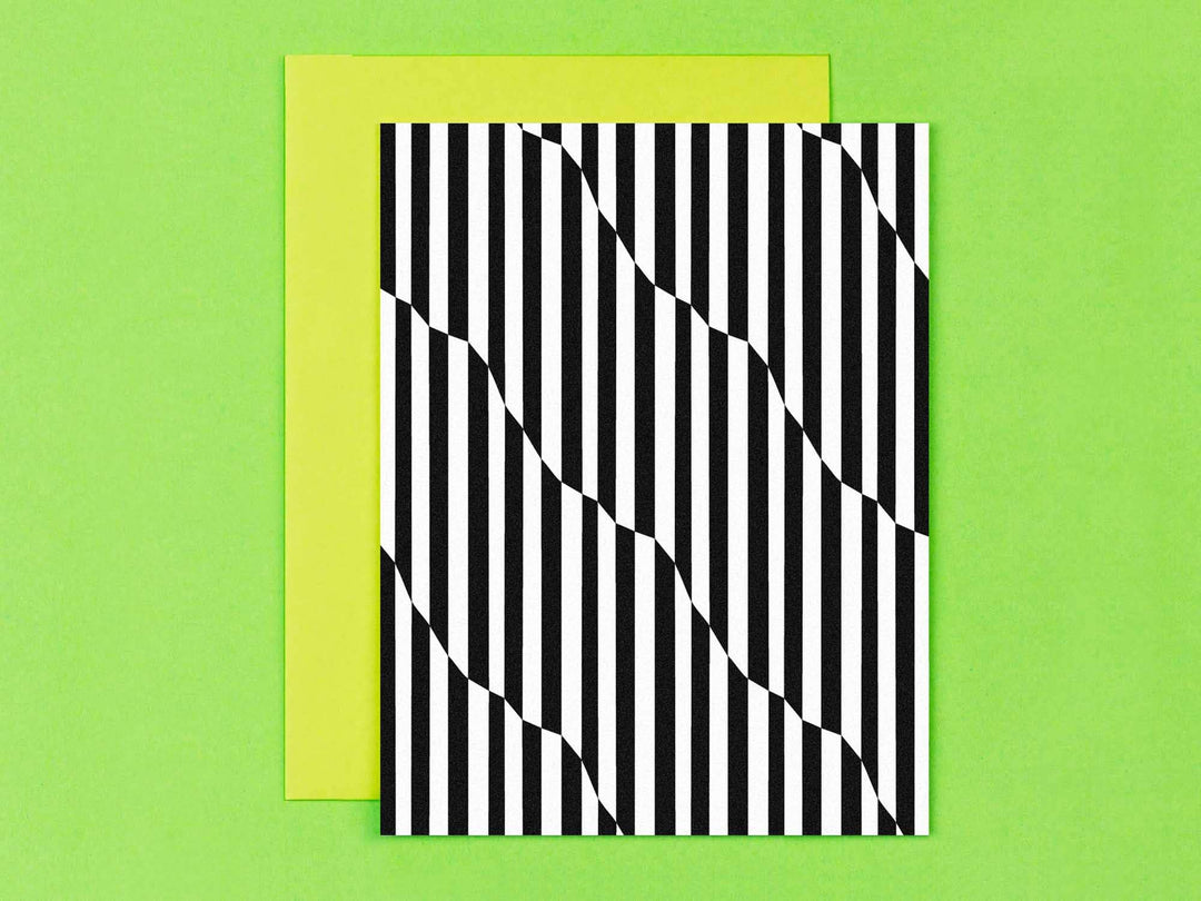 Stripped Black & White Blank Pattern Card