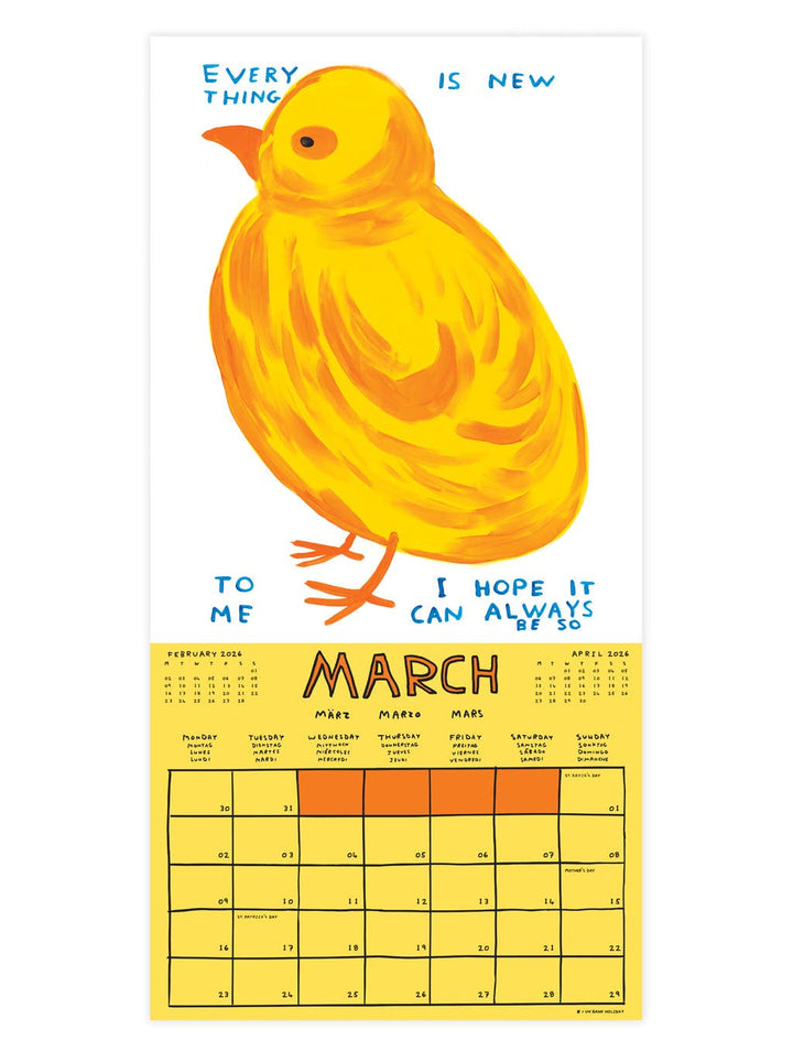 David Shrigley Official and Exclusive 2026 Wall Calendar