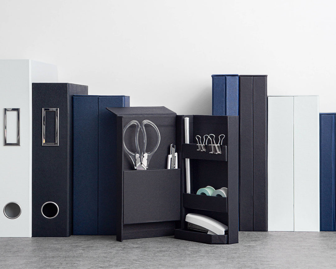Lifestyle Paper Organizer Tool File A4  for Clean your desk: Navy