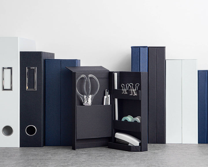Lifestyle Paper Organizer Tool File A4  for Clean your desk: Navy