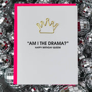 Am I the Drama? - Birthday Paper Clip Letterpress Card