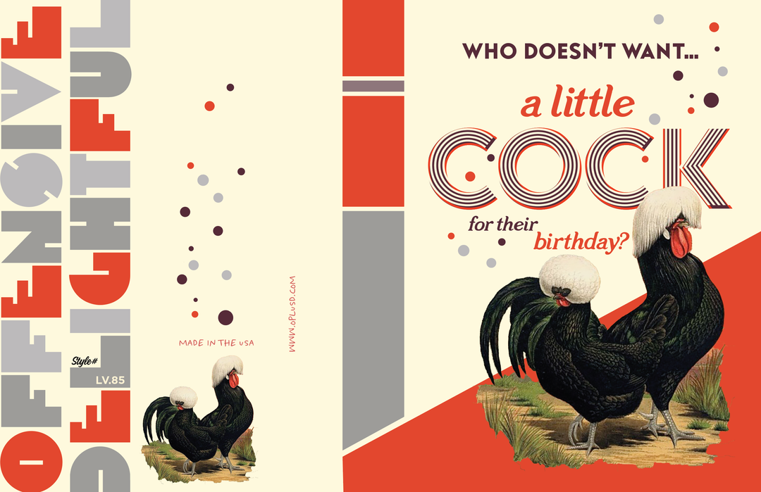 A LITTLE COCK Birthday card