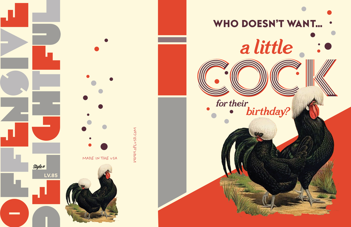 A LITTLE COCK Birthday card