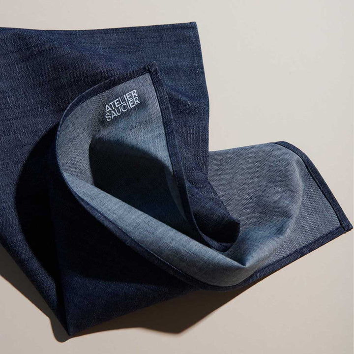 Dark Denim Linen Napkins | Set of 4