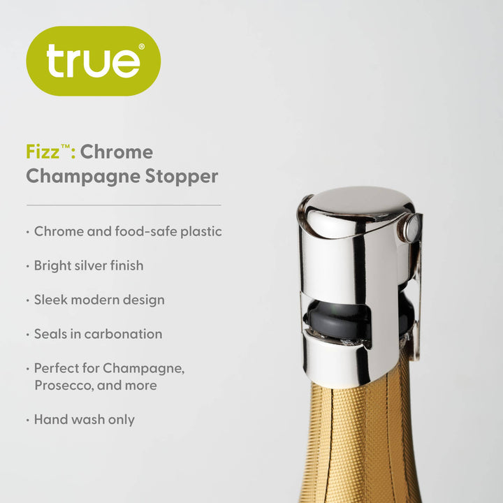 Fizz Chrome Champagne Stopper Silver or Gold