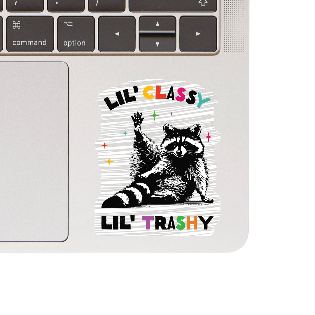 Cute Funny Classy Trashy Raccoon High Quality Vinyl Sticker