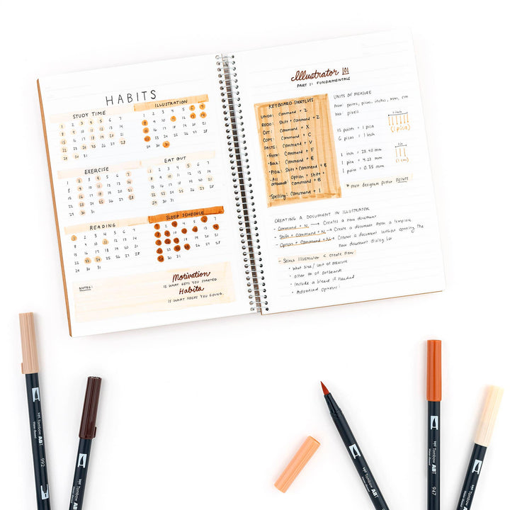 Dual Brush Pen Art Markers, Portrait, 6-Pack